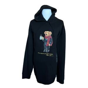 NWT $198 Polo Ralph Lauren Bear Ralph Mug Big Tall Fleece Hoodie Black XLT/TGL